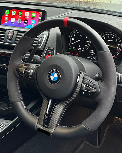 Steering Wheel for BMW F Series - Half Leather / Half Alcantara (Red)
